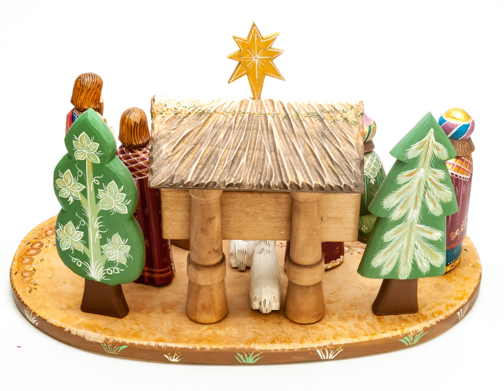 Nativity Set of 13 handpainted Carving Wooden Figures