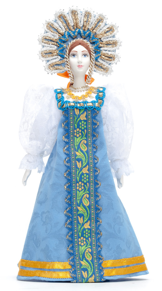 270 mm Russian Girl Doll in a Traditional Dress Porcelain Statue (by Le Russe)