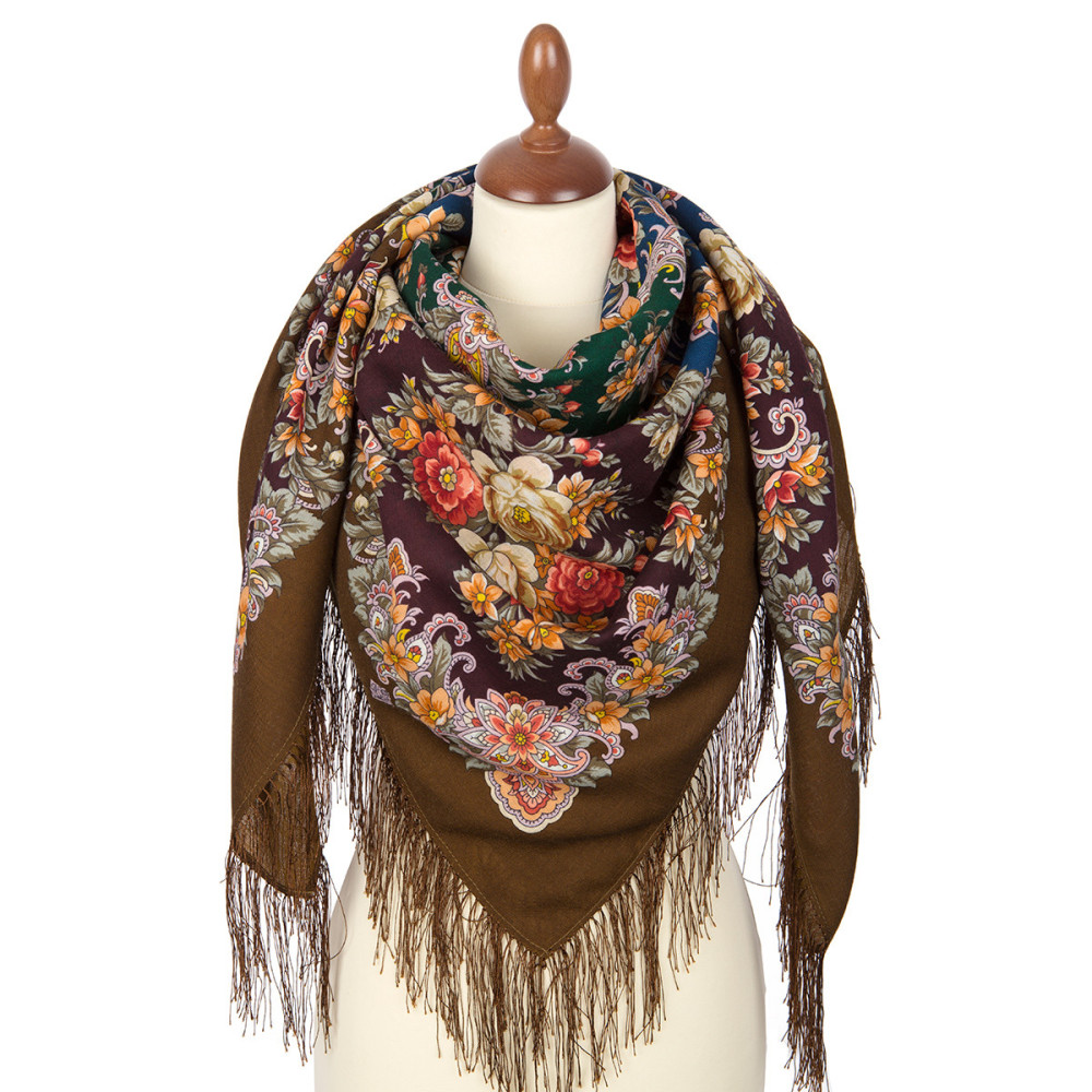 Shop Woolen Scarves with Silk Fringe 125x125 cm Платок «Услада» online at Skazka.site | Eligible for fast shipping and free returns. Платок «Услада»