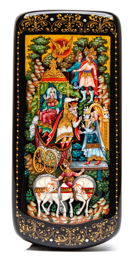 60x130mm The Tale of the Golden Cockerel Hand Painted Jewellery Box (by Sadko Workshop)