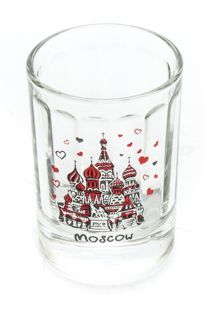 50 ml I Love Moscowl Decal Shot Glass 1 pcs (by AKM Gifts)