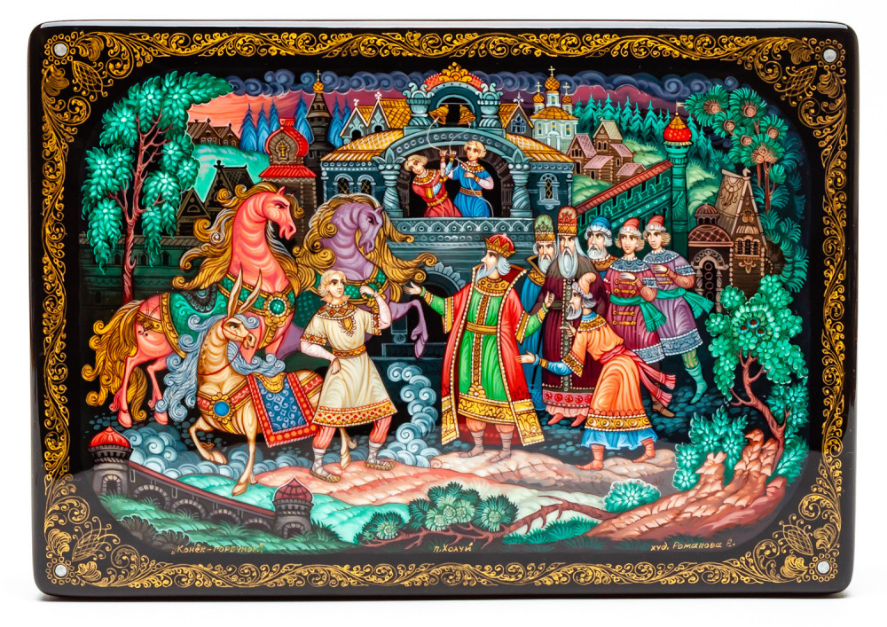 200x140mm The Tale of Little Humpbacked Horse Hand Painted Jewellery Box (by Sadko Workshop)