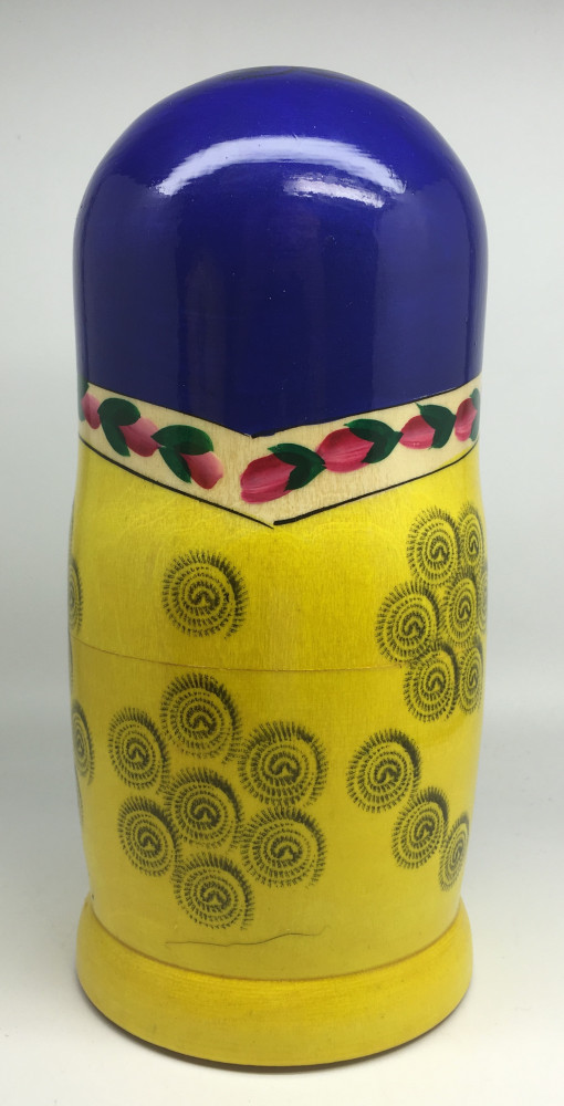 205 mm Navy Blue Head Semenovskaya handpainted wooden Matryoshka Doll 8 pcs (by Ivan Studio)