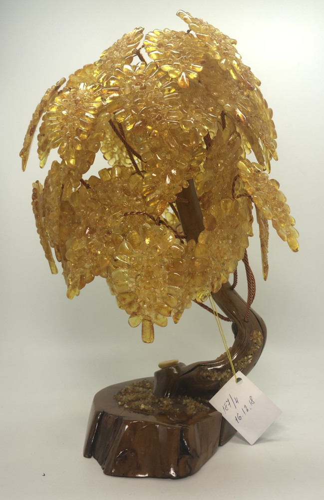 300 mm Amber Jewelry Tree with Leaves (by Russian Amber)