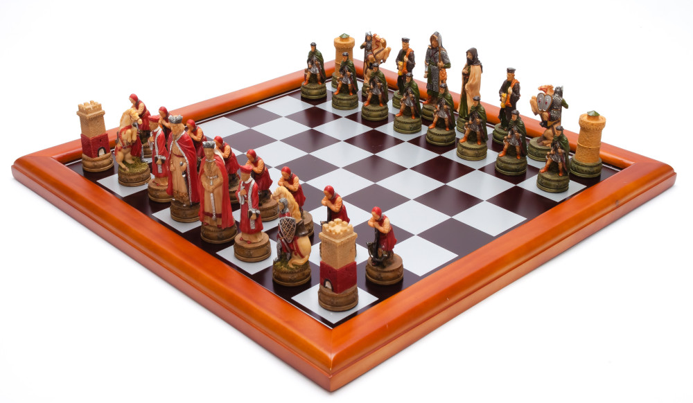 395x395 mm Roman and Celtic Troops handpainted figures on wooden Chess Board (by Fyodor Chess Studio)