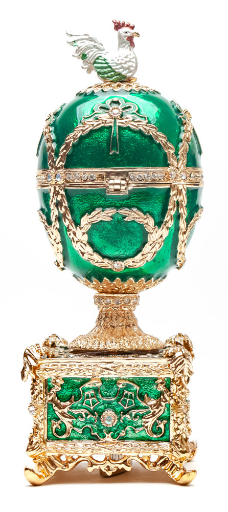 150 mm Green Music Easter Egg with the Clock