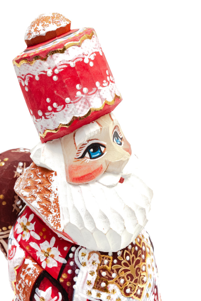 150 mm Santa Claus with a bag of gifts (by Igor Carved Wooden Figures Studio)