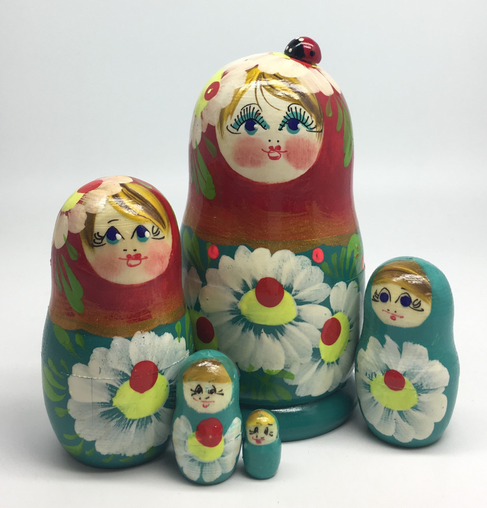 Flowers Art Matryoshka Doll 5pcs