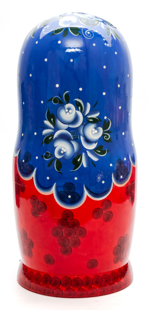 Dark Blue Scarf Russian hand painted Wooden Matryoshka with 20 dolls inside