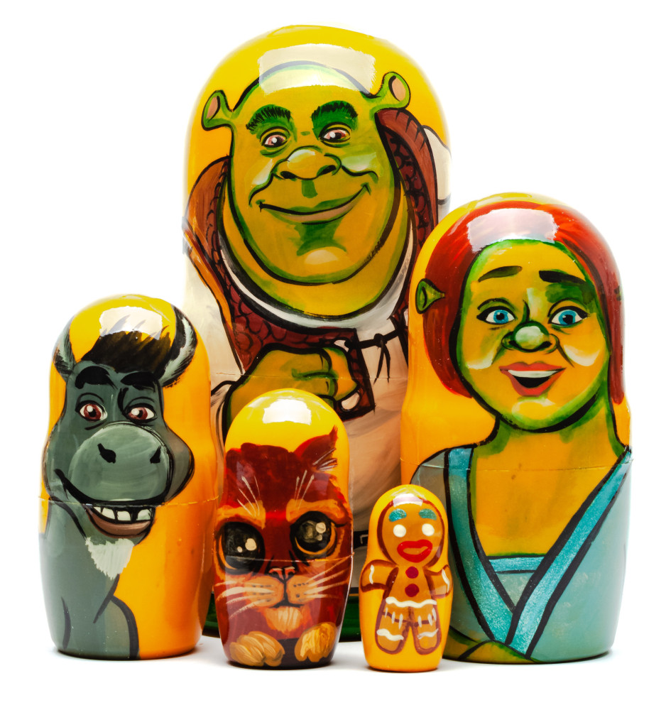180mm Shrek Hand Painted Matryoshka Doll 5 pcs (by Konstantin Studio)