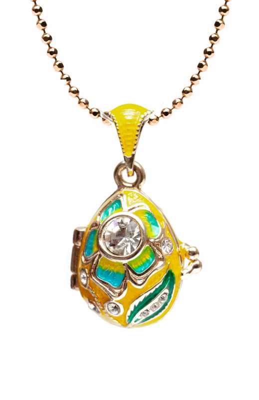 Chrysanthemum Opening Yellow Egg Pendant