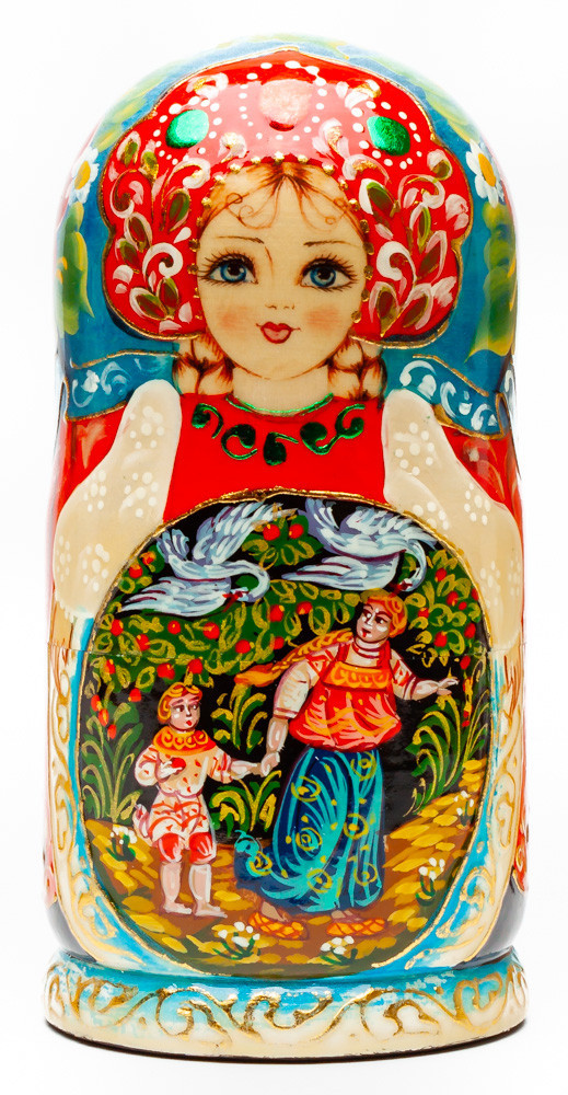 Shop Exclusive Nesting Dolls 180 mm The Magic Swan Geese handpainted Wooden Matryoshka Doll 5 pcs (by Sheherazade) online at Skazka.site | Eligible for fast shipping and free returns. 180 mm The Magic Swan Geese handpainted Wooden Matryoshka Doll 5 pcs (by Sheherazade)