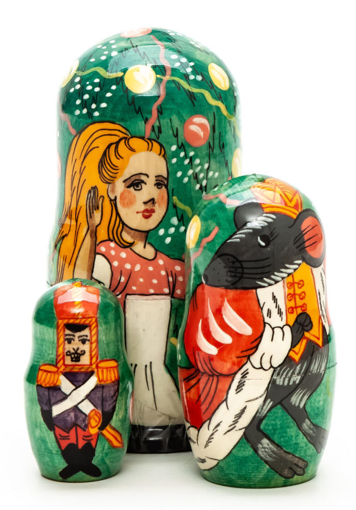 80 mm The Nutcracker hand painted wooden Matryoshka 3 pcs (by Vasily Crafts)