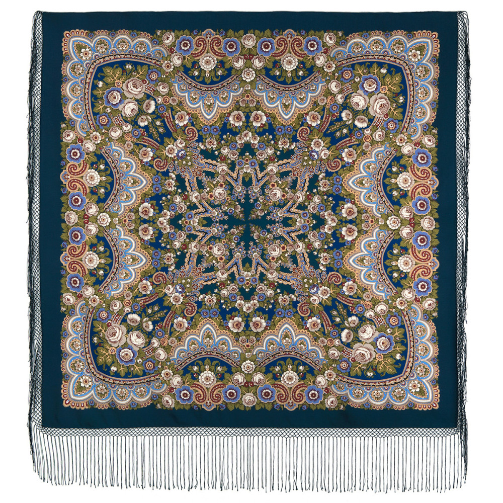 Shop Thick Woolen Fabric Shawls with Silk Fringe 148x148 cm Шаль «Посадский» online at Skazka.site | Eligible for fast shipping and free returns. Шаль «Посадский»