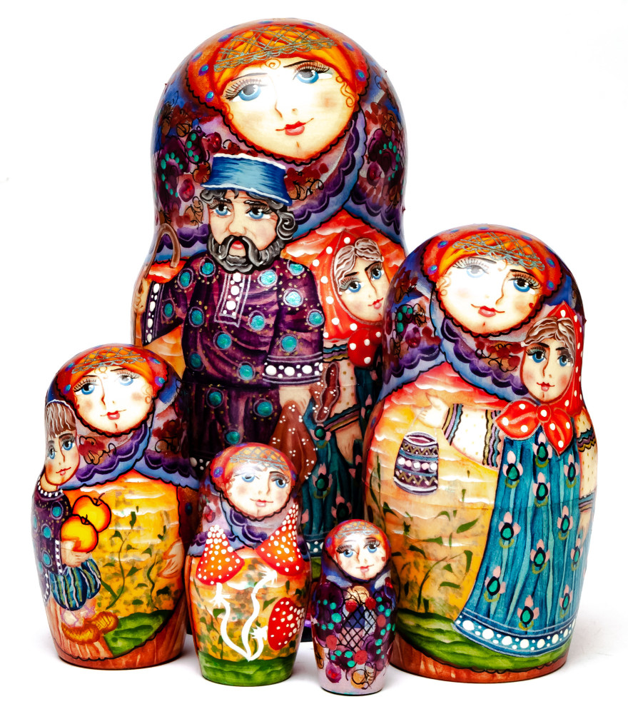Shop Exclusive Nesting Dolls 5 pcs Russian Family Matryoshka Dolls Traditional painted by M Bogachev online at Skazka.site | Eligible for fast shipping and free returns. 5 pcs Russian Family Matryoshka Dolls Traditional painted by M Bogachev