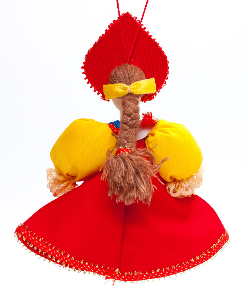 Porcelain Doll in a Russian Dress and Kokoshnik - 5.5 Inches (by Le Russe)
