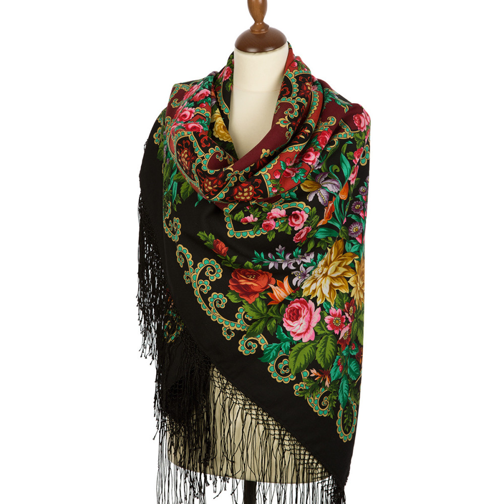 Shop Thick Woolen Fabric Shawls with Silk Fringe 148x148 cm Шаль «Цыганка Аза» online at Skazka.site | Eligible for fast shipping and free returns. Шаль «Цыганка Аза»