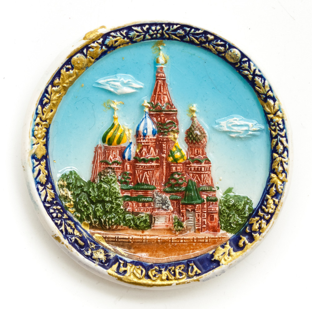65d mm Saint Basil Cathedral Ceramic Fridge Magnet (by Skazka)
