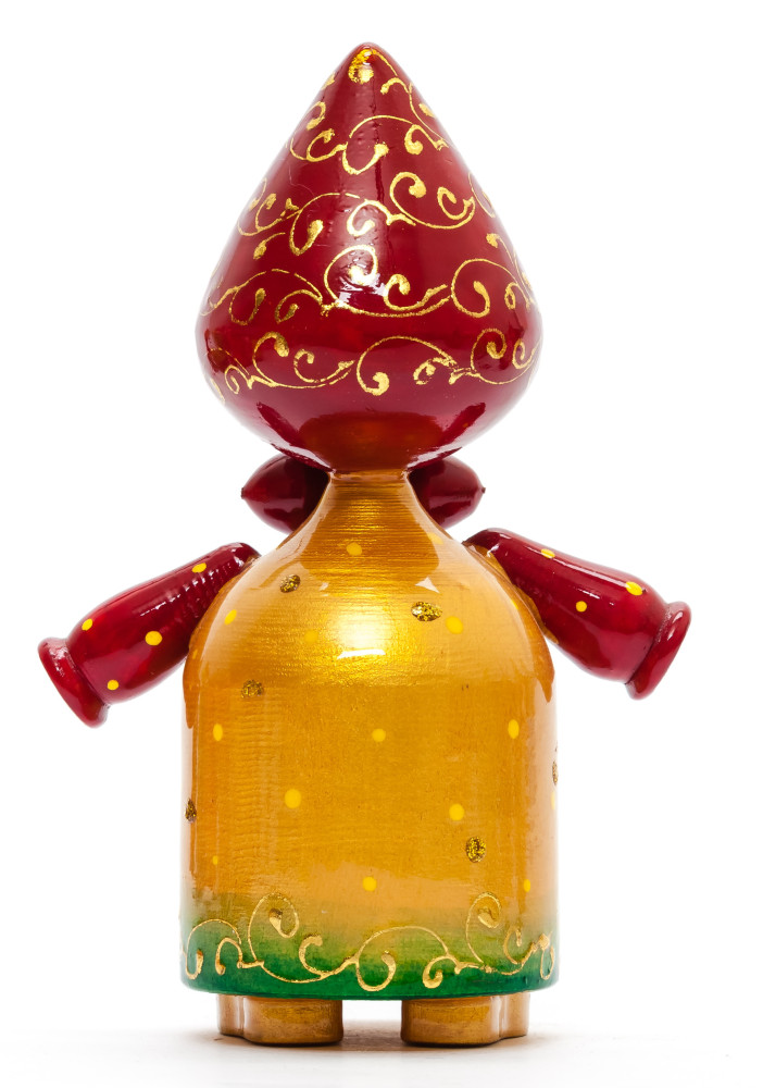 120 mm Russian Girl in Kokoshnik hand painted Wooden Doll (by Summer Shine)
