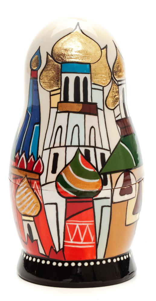 110 mm Moscow Cathedrals by Lentuloff hand painted wooden Russian Matryoshka doll (by A Studio)