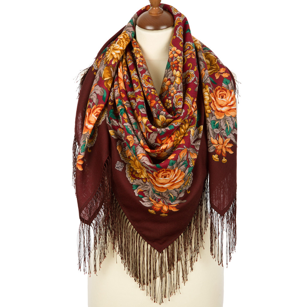 Shop Woolen Scarves with Silk Fringe 125x125 cm Платок «Утомлённое солнце» online at Skazka.site | Eligible for fast shipping and free returns. Платок «Утомлённое солнце»