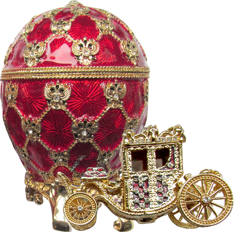 95 mm Imperial Coach and Red Imperial Coronation Easter Egg