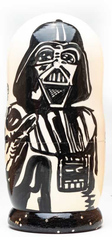 180mm Darth Vader Hand Painted Matryoshka Doll 5 pcs (by Konstantin Studio)