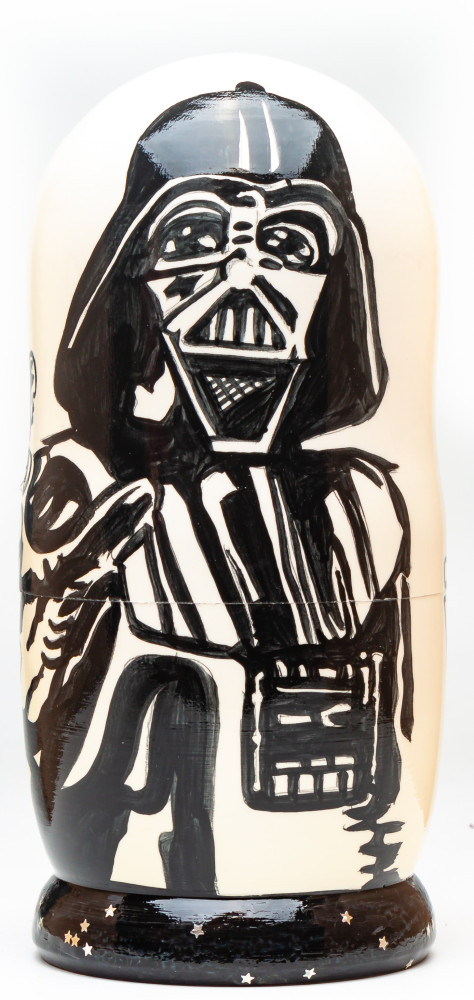 180mm Darth Vader Hand Painted Matryoshka Doll 5 pcs (by Konstantin Studio)