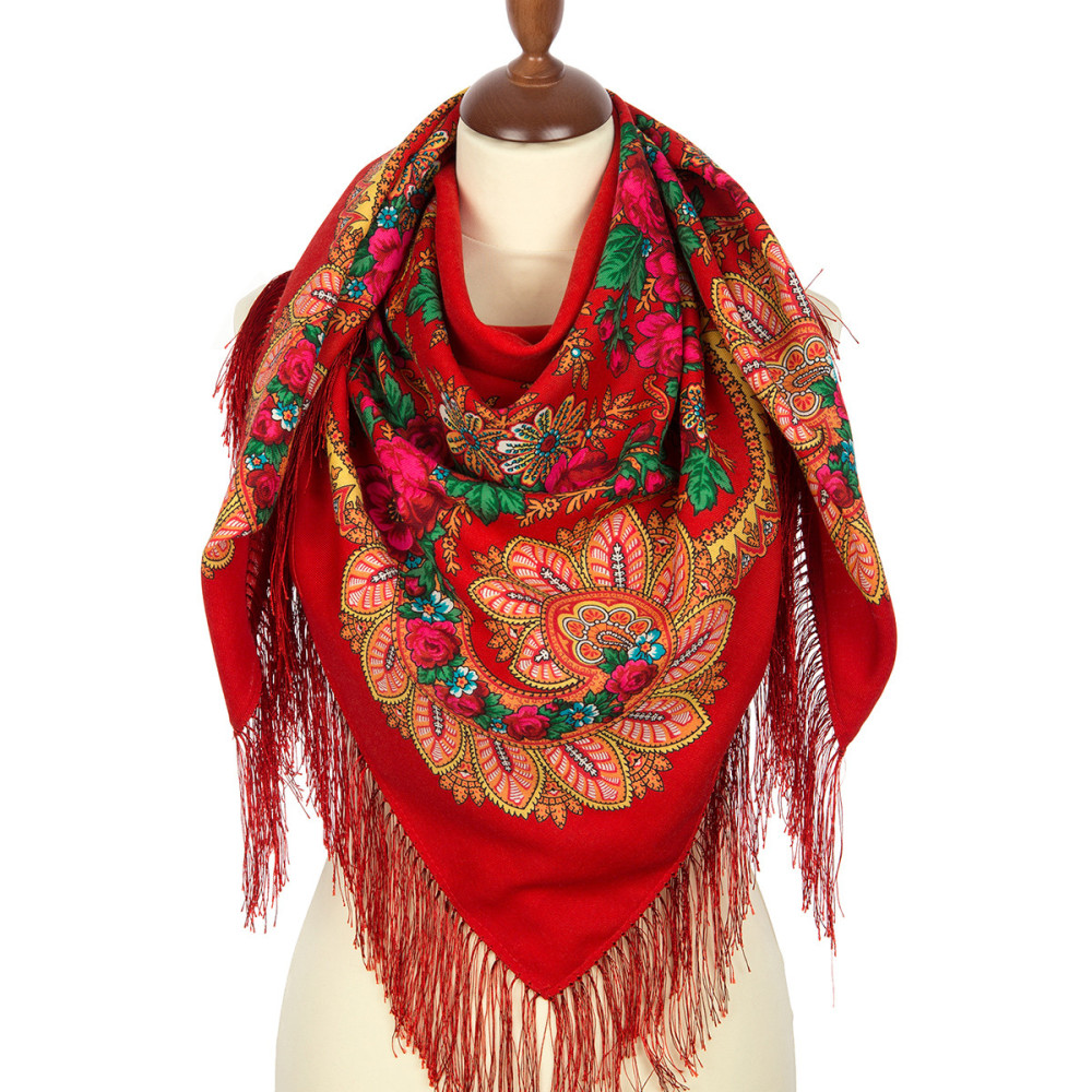 Shop Double-Thread Woolen Yarn Scarves 110х110 cm Платок «Цветочный веер» online at Skazka.site | Eligible for fast shipping and free returns. Платок «Цветочный веер»