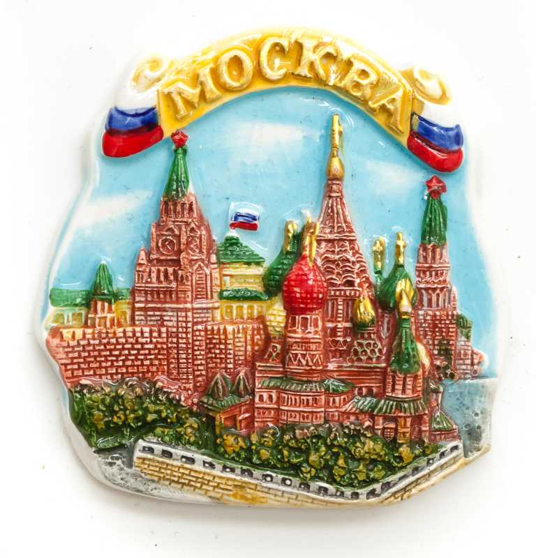 60x65 mm Moscow Kremlin Ceramic Fridge Magnet (by Skazka)