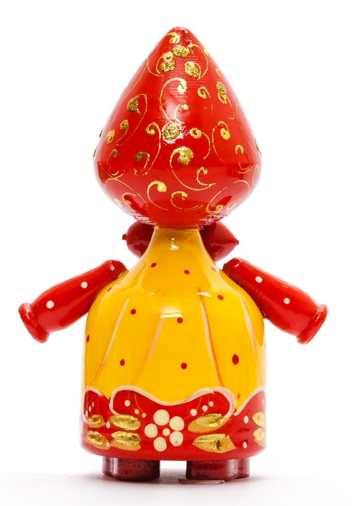 120 mm Russian Girl in Kokoshnik hand painted Wooden Doll (by Summer Shine)