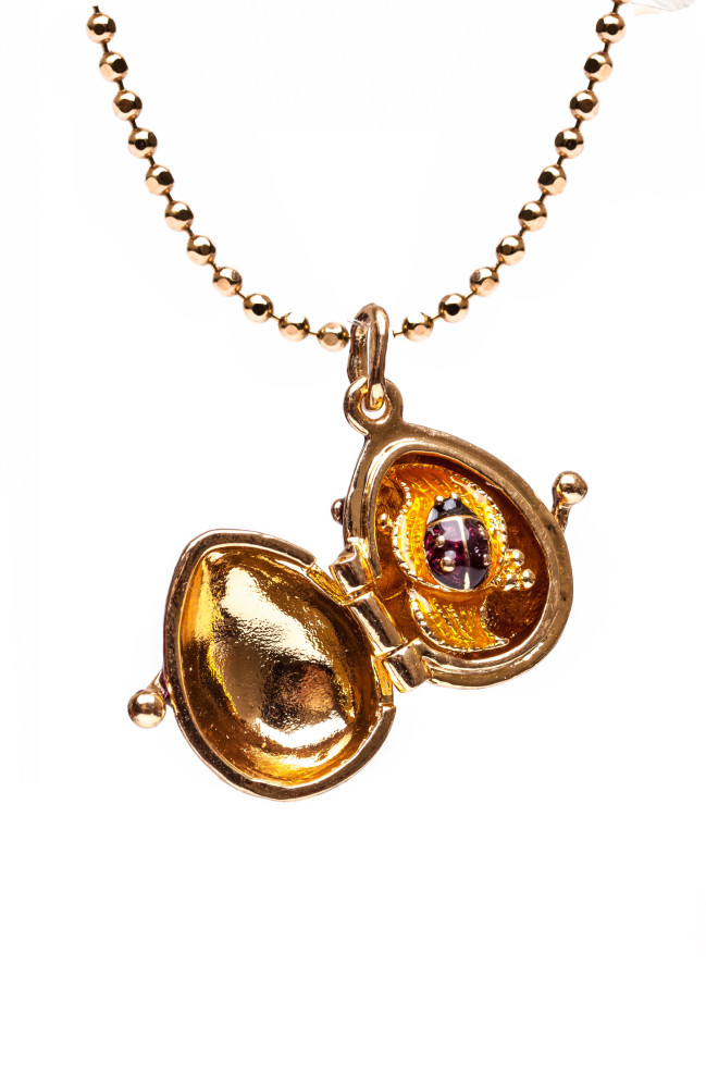 Tree Opening Violet Egg Pendant