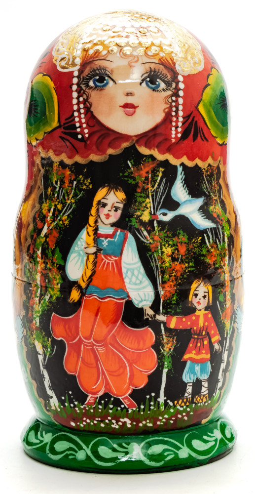 Shop Exclusive Nesting Dolls 150mm The Magic Swan Geese hand painted Matryoshka doll 5pcs online at Skazka.site | Eligible for fast shipping and free returns. 150mm The Magic Swan Geese hand painted Matryoshka doll 5pcs