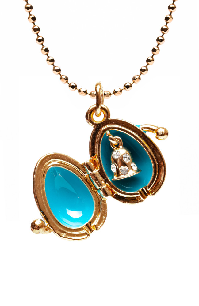 Twisted Opening Light Blue Egg Pendant