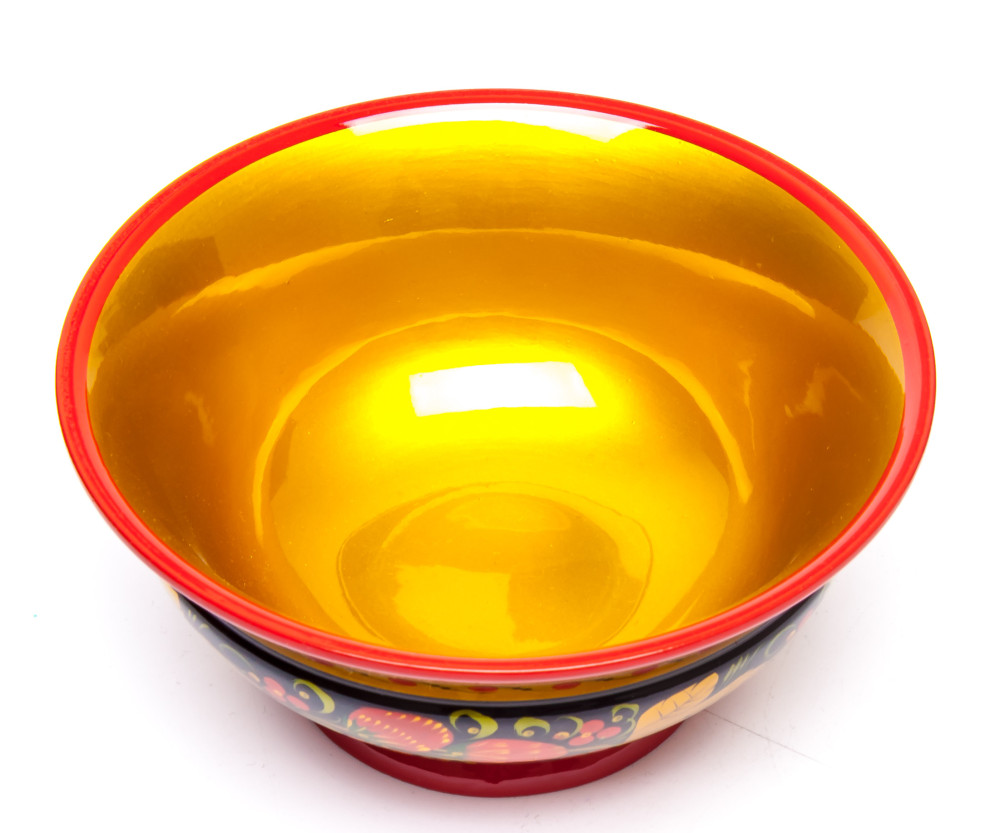 70x150 Khokhloma handpainted Open Small Vegetable Bowl wooden