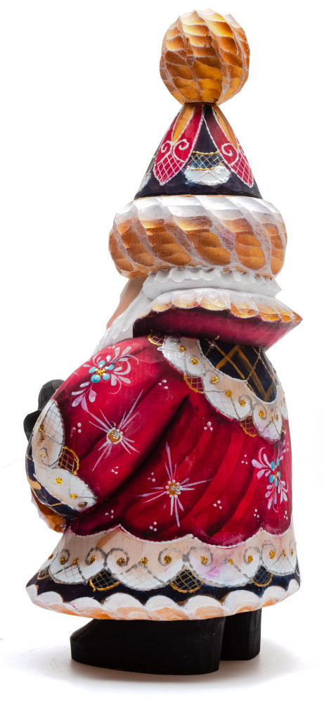 200 mm Santa Claus with a bird and a bag with gifts (by Igor Carved Wooden Figures Studio)