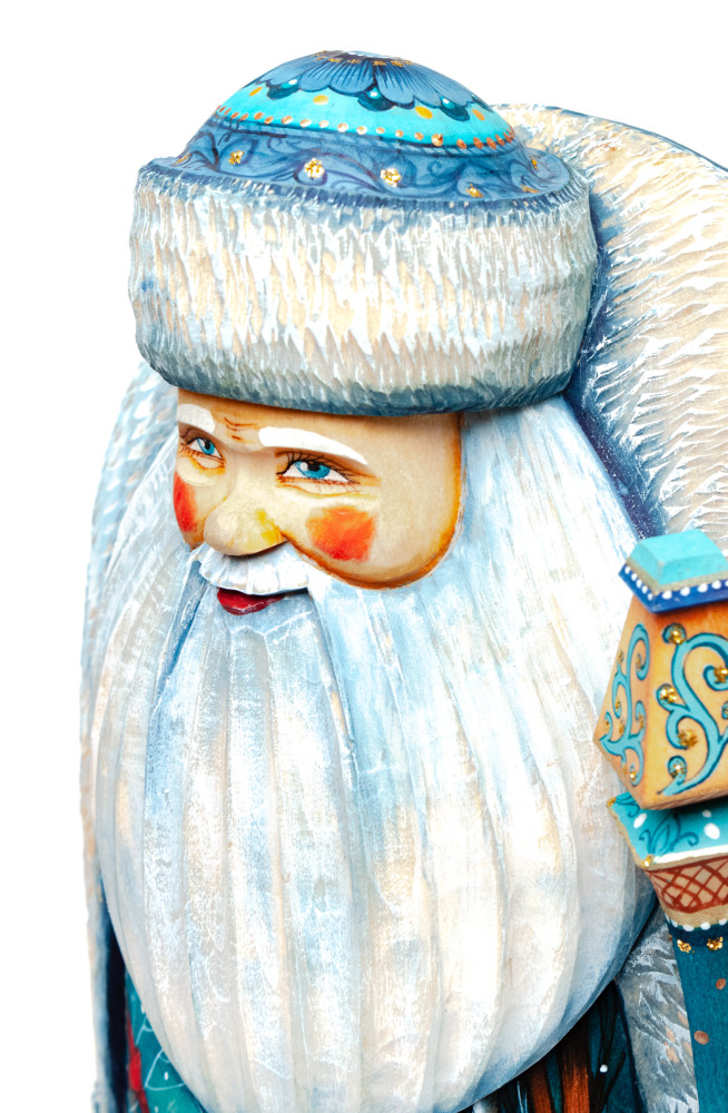320 mm Santa Claus Hand Carved Wooden Statue with painted picture Angels welcoming Christmas  (by Sergey Christmas Workshop)