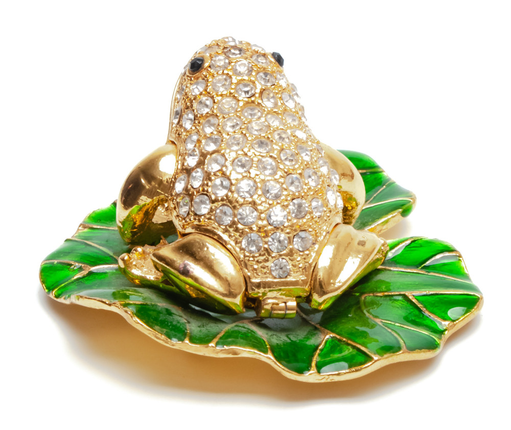 30 mm Frog on a Water Lily Jewellery Box