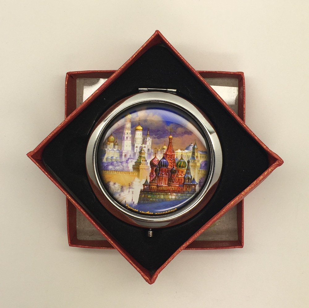 Compact Mirror with Winter Moscow