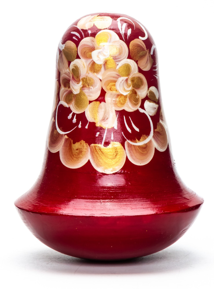 100mm Russian Doll with handpainted Flowers Roly-poly Toy