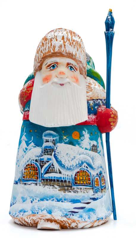 160 mm Santa Claus with a Staff And a Bag of Gifts (by Igor Carved Wooden Figures Studio)