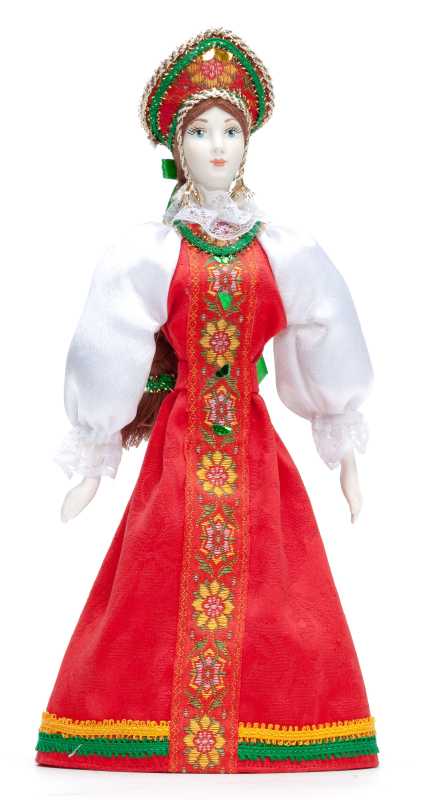 270 mm Russian Girl Doll in a Traditional Dress Porcelain Statue (by Le Russe)