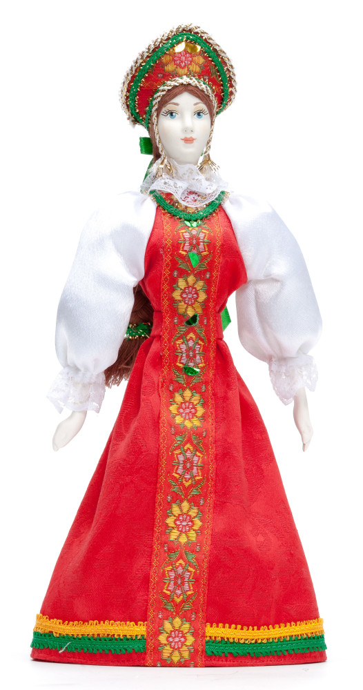 270 mm Russian Girl Doll in a Traditional Dress Porcelain Statue (by Le Russe)