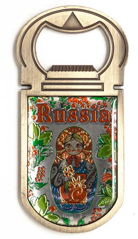 40x90 mm Russian Matryoshka Bottle Opener Fridge Magnet (by AKM Gifts)