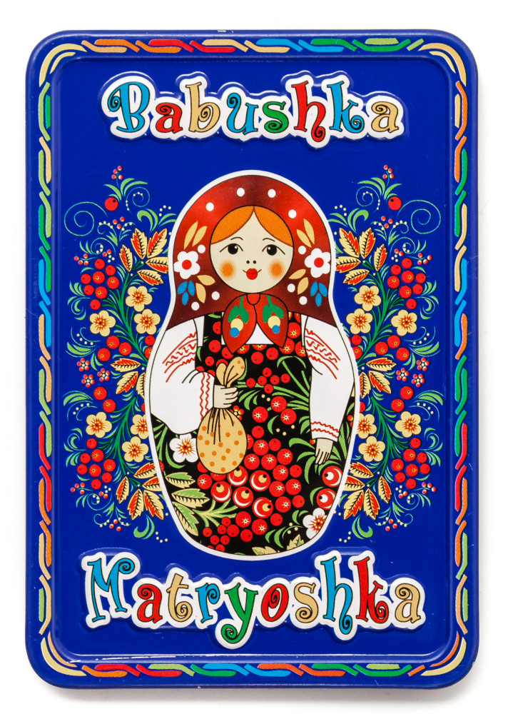 52x78 mm Babushka Matryoshka Metal Fridge Magnet (by AKM Gifts)