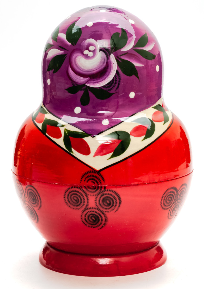 Semenovskaya Russian Matryoshka Nesting Doll violet head round shape 10 pcs inside