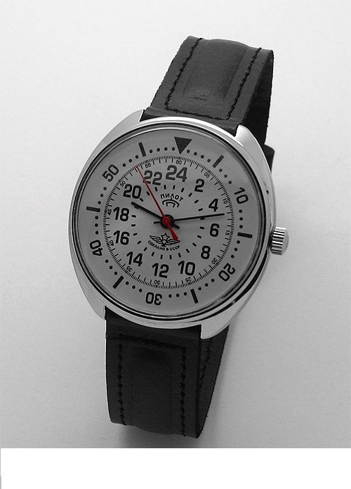 Russian 24-Hours Mechanical Watch PILOT Raketa (white)