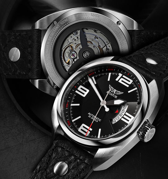 Швейцарские механические наручные часы Aviator R.3.08.0.090.4