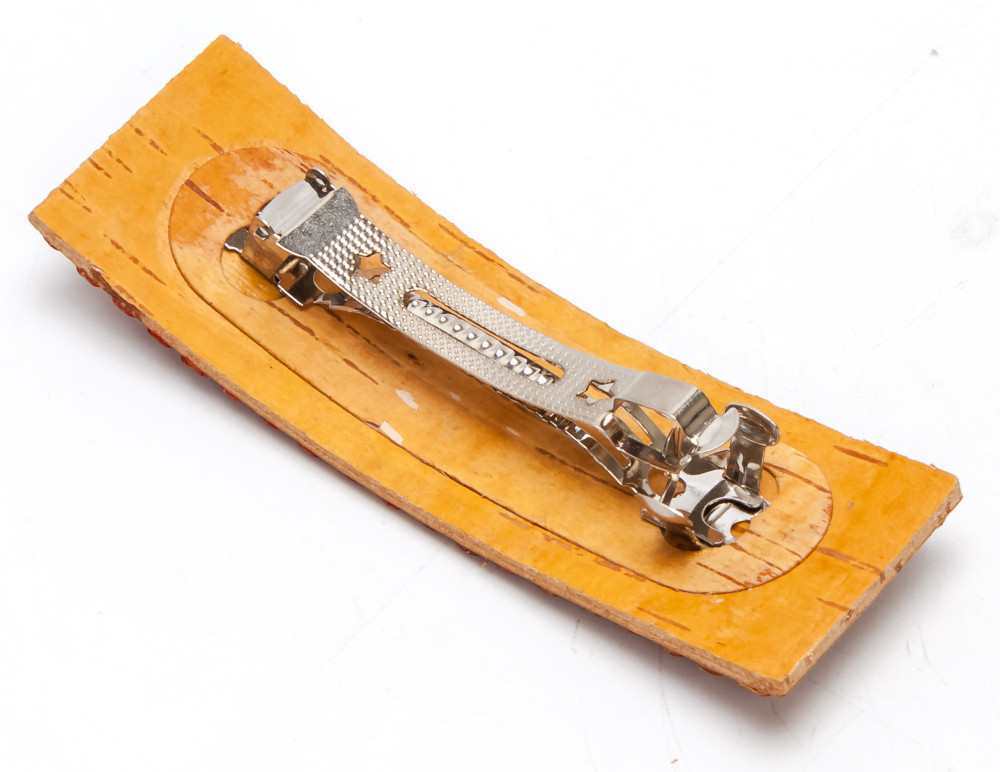 35x120 mm Patterns hand made Birchbark Hair Clip (by Maxim Birch)