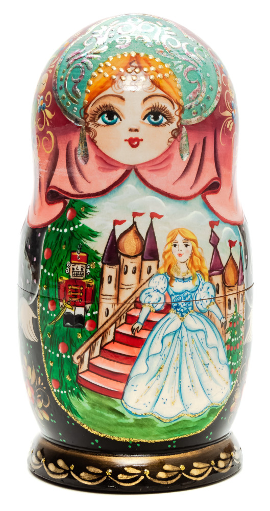 Shop Exclusive Nesting Dolls 180 mm The Nutcracker hand painted on Wooden Matryoshka doll 5 pcs (by Valeria Crafts) online at Skazka.site | Eligible for fast shipping and free returns. 180 mm The Nutcracker hand painted on Wooden Matryoshka doll 5 pcs (by Valeria Crafts)